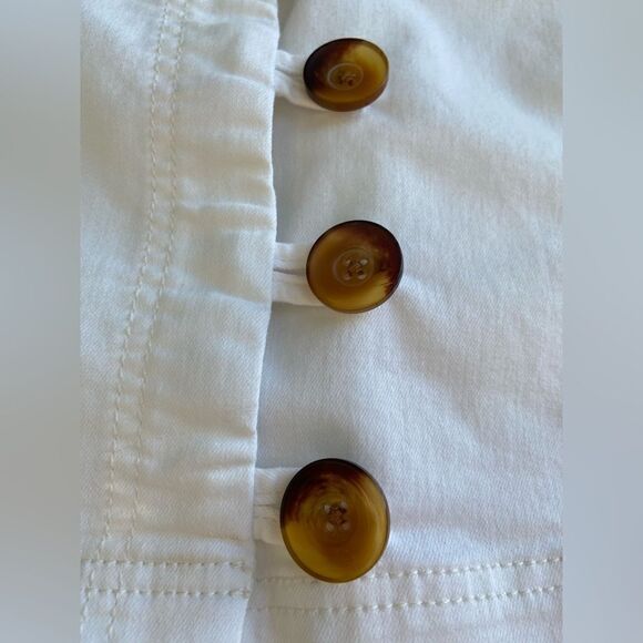 Free People Little Daisies White Button-Front Mini Skirt Size 0 - Picture 4 of 11